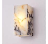 XYBZJP Applique murale rectangulaire de 16 cm, style industriel moderne, applique murale effet marbre, lumière chaude LED, luminaires décoratifs pour table de chevet, coiffeuse ou escalier