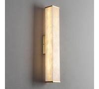 XYBZJP Applique murale rectangulaire de style minimaliste moderne, éclairage LED chaud, applique murale en albâtre naturel, raccordement électrique fixe, lampe murale en marbre, luminaires décoratifs