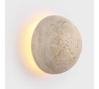 XYBZJP Applique murale ronde de style industriel moderne, source de lumière LED, applique murale en travertin jaune, 15 cm, en pierre naturelle, luminaire décoratif pour chambre à coucher, salon ou en
