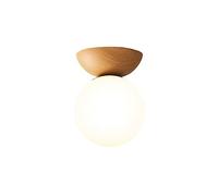 XYBZJP Plafonnier en Fer forgé Imitation Grain de Bois, plafonnier encastré à Source Lumineuse E27, plafonnier à Abat-Jour en Verre à Haute Transmission Lumineuse, luminaires de Porche de Couloir