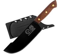 XYJ Couteau à Trancher 8 Pouces avec Étui, Couteau de Cuisine Forgé Artisanal, Lame en Acier Inoxydable, Full Tang, Couperet pour Viande, Couteau de Chef pour Camping Extérieur BBQ pour Femmes Hommes