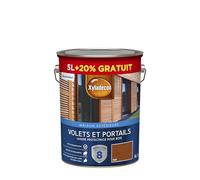 Xyladecor - Lasure Protectrice pour Bois Extérieur Acrylique - Volets, Portails, Portes, Fenêtres - Couleur : Satin Teck - Quantité : 5L plus 20% gratuit