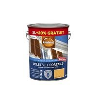 Xyladecor - Lasure Protectrice pour Bois Extérieur Glycéro - Volets, Portails, Portes, Fenêtres - Couleur : Satin Chêne Clair - Quantité : 5L plus 20% gratuit