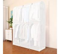 XYLGJYT Grande housse de portant à vêtements - Hauteur : 2 m - Transparent/translucide - Avec fermeture éclair - Étanche à la poussière - Protection pour cintre - B _ 200 x 50 x 180 cm