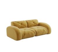 Xylo Canapé modulaire rembourré plume design rustique coloré + pouf jaune