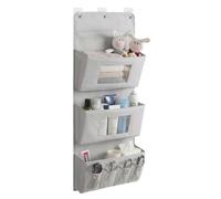 Xylota Organiseur suspendu à 3 couches, 40 x 90 cm, pliable, en tissu Oxford, avec 3 poches et 3 crochets, organiseur de porte, sans perçage, rangement pour salle de bain, armoire et dos de porte