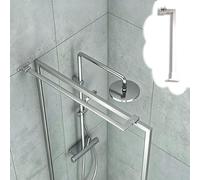 Xyrona Barre Fixation Paroi Douche Barre de Support Supérieure pour Porte de Douche à Angle Droit (Mur-Verre), Barres de Renfort de Cadre à Fixer Soi-même sans Joint(Silver,70 cm (27 1/2 in))
