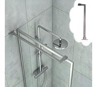 Xyrona Barre Fixation Paroi Douche Barre de Support Supérieure pour Porte de Douche à Angle Droit (Mur-Verre), Barres de Renfort de Cadre à Fixer Soi-même sans Joint(Gray,100 cm (39 3/8in))