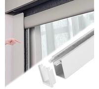 Xyrona Store avec Rail Bandes de Blocage de Lumière en U (2 Pièces), Bloque-lumière pour Fenêtre avec Revêtement en PVC et Bande en Velours, Bloque-lumière en Métal(White,70cm/28)