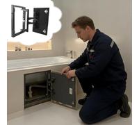 Xyrona Trappe de Visite Porte de Service de Baignoire Dissimulée à Ouverture par Simple Pression, Panneau d'accès Encastré pour Plomberie/Électricité, Portes Métalliques(W30xH30cm/12x12)