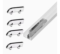 XYUERU Rail Coulissant for vitrine avec rainure de Guidage,Rails en Aluminium à Double Canal for Portes en Acrylique/Verre de 3 à 5 mm(200cm)