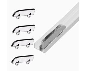 XYUERU Rail Coulissant for vitrine avec rainure de Guidage,Rails en Aluminium à Double Canal for Portes en Acrylique/Verre de 3 à 5 mm(200cm)