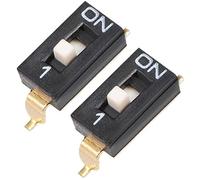 XYWHPGV Interrupteur DIP noir 2 pièces 1 positions pour circuits imprimés PCB type SMD(13612 185e0 3b770 c4f06 da4ea efbc1