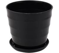 XYZOOM Jardinières en Plastique Pot de Fleur d'intérieur avec Plateau Mini Pot de Fleurs en Plastique Pot de Plante de Jardin Décoration de la Maison Pot de Fleur 13cm Dia Noir(aa0b9 48fca 1f7d5 8924