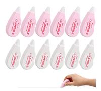 Xzeemo 12PCS Correction Mini Pocket Mouse Rubans Correcteurs, 4 m x 5 mm Rouleaux de Correction, Ruban Correcteur, Correcteur Souris, Roller Correcteur pour l'Ecole et au Bureau