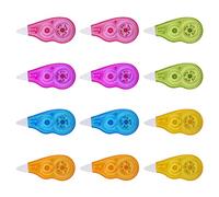 Xzeemo 12PCS Correction Mini Pocket Mouse Rubans Correcteurs, 4 m x 5 mm Rouleaux de Correction, Ruban Correcteur, Correcteur Souris, Roller Correcteur pour l'Ecole et au Bureau