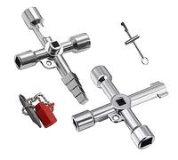 XZEIT Lot de 3 CléS Universelles pour Armoire éLectrique, CléS CarréEs, 4 Pans, CléS en Croix, CléS Triangulaires pour Poteau de Fermeture, Robinet, Chauffage