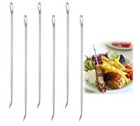 XZEIT Lot de 6 aiguilles à rôtir Aiguilles à viande de boucher Aiguilles de cuisson en acier inoxydable Aiguilles à volaille pour sécuriser la dinde farcie, le rôti et les fournitures de viande roulée
