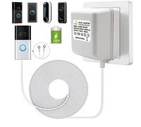 XZGM Transformateur de sonnette vidéo 18 V 500 mA avec adaptateur secteur pour Ring, Arlo, Eufy, Nest, Wyze et autres. Câble d'extension de 5 m Blanc