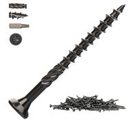 XZLUPUP 100 Pcs 4.2 x 50mm Vis à Bois Noires Vis de Terrasse | Vis a bois noires 4.2mm, acier carbone antirouille, empreinte etoile t25, terrasses clotures bardage