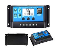 Y&H 30A contrôleur de charge solaire panneau solaire 12V/24V contrôleur de charge intelligent avec 5V contrôle de la minuterie, écran LCD et double port USB, pour panneau solaire lampe batterie et