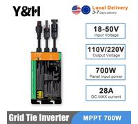 Y & H - onduleur de liaison au réseau 300W 350W 500W 600W 700W, Micro onduleur MPPT, système d'attache au réseau solaire PV pour la maison, sortie DC18-60V AC110V/240V GMI-700W