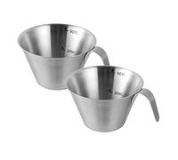 Y- Lot de 2 verres à shot à avec poignée doseuse à de 90 ml en acier inoxydable pour café