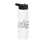 Y2K 90s Snail Mouse and Worm Tea Time Under the Stars Stainless Steel Insulated Water Bottle
