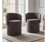 Ya-Home Chaise de Salle à Manger en Tissu Chenille - Dossier Réglable, Siège avec Rangement Intégré, Chaise de Cuisine Lot de 2 Idéale Cuisine/Salon/Bureau, Brun
