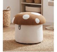 Ya-Home Tabouret pour Enfant en Chenille Doux Tabouret de Rangement Mignon en Forme de Champignon pour Chambre et Salon, Marron