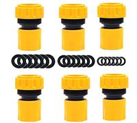 YAAVAAW 6 Raccords d'Extrémité de Tuyau,Embout de Tuyau Rapide Pour Connecteur de Robinet de 19 mm 3/4 Pouces (Livré Avec 18 Pièces de Remplacement Des Rondelles d'étanchéité)