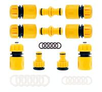 YAAVAAW Lot de 10 Raccord Tuyau D'arrosage 1/2" 13mm,Kit de Raccordement de Robinet Tuyau de Jardin -Connexion Rapide 1/2",Double Mâle,Connecteur femelle Premium 1/2"-3/4",Joint de Réparation de Tuyau