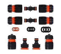 YAAVAAW Lot de 10 Raccord Tuyau D'arrosage 1/2" 13mm,Kit de Raccordement de Robinet Tuyau de Jardin -Connexion Rapide 1/2",Double Mâle,Connecteur femelle Premium 1/2"-3/4",Joint de Réparation de Tuyau