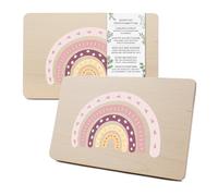 Yabaduu RV007 Planche à petit-déjeuner personnalisée en bois pour enfants - Motif animal - 23,5 x 15 cm - Cadeau d'anniversaire d'enfant - RV007 (18 arc-en-ciel)