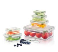 Yabano Boîte Alimentaire Plastique 7 Pièces sans BPA avec Couvercle | Contenants emboîtables 120ml a 2500ml, etanche silicone, compatible micro-ondes congelateur lave-vaisselle, leger incassable