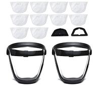 YABOYUGO Lot de 2 masques faciaux super protecteurs, anti-visage complet, protection transparente pour adultes, masque facial en plastique