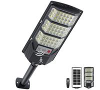 YACAISI Lampadaires solaires extérieurs, lumière solaire extérieure, éclairage inondé LED étanche à l’eau de crépuscule à l’aube avec détecteur de mouvement et télécommande (1PACK)
