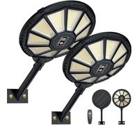 YACAISI Lumières solaires en plein air, 8500K Lumières solaires en plein air imperméable, Capteur de mouvement crépuscule à l'aube Lumière inondable pour cour, Parking, Cours, Garages