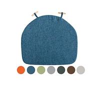 Yadlan Galette De Chaise Dehoussable Lavable, Coussin De Chaise Epais Taupe, Coussins De SièGe De Chaise De Salle à Manger Lot De 1, Coussin pour Chaises De Cuisine avec Fond AntidéRapant Bleu