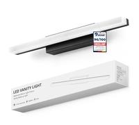 Yafido Lampe Miroir Salle de Bain 40CM LED Applique Murale Blanc Naturel 4000K, 9W Éclairage 800LM Lumiere IP44 Luminaire Noir Lampe Armoire Bathroom Vanity Light dessus Lavabo 230V Douche Vasque