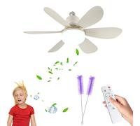 Yagerod 40W LED Ceiling Fans with Lights, Plug in Ceiling Fan Light Bulb Bayonet Fitting with Remote, Dimmable 3-Color 3-Speed Small Screw in Roof Fan for Bedroom Living Room (A)