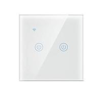 Yagusmart Interrupteur Mural Intelligent,AUCUN fil neutre requis,Compatible avec Alexa, Google Home, IFTTT,Contrôle Vocal et Contrôle à Distance,Smart Light Interrupteur(2 gang)