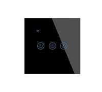 Yagusmart Interrupteur Mural Intelligent,Compatible avec Alexa, Google Home, IFTTT,Contrôle Vocal et Contrôle à Distance,Smart Light Interrupteur (3 gang-Noir)