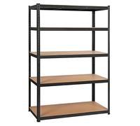 Yaheetech 180 x 120 x 60 cm Étagères Charge Lourde Clipsable Résistant Étagères de Rangement Garage Cuisine Chambre Capacité 875 kg Noir