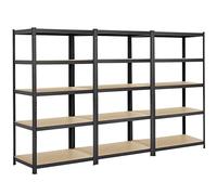 Yaheetech 180 x 90 x 60 cm Étagères Charge Lourde Clipsable Résistant Capacité 875 kg Meuble de Rangement Garage Cuisine Chambre Noir 180 x 270 x 60 cm