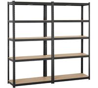 Yaheetech 2 x Etagères de Garage Charge Lourde 180 x 90 x 40 cm Rayonnage/Etagère de Rangement pour Atelier/Salon/Entrepôt Métal Galvanisé Réglable Résistant 875 kg Noir