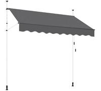 Yaheetech - Auvent Rétractable Manuel Store Banne Gris - 250 x 120 cm - Réglable en Hauteur et Inclinaison - Balcon Terrasse Jardin