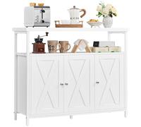 Yaheetech Buffet, Meuble de Rangement Cuisine, avec Placard 3 Portes, Étagère Réglable en Hauteur, 100 × 35 × 81cm, pour Salle à Manger, Salon, Moderne, Blanc