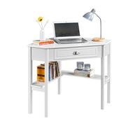 Yaheetech Bureau d'angle Poste de Travail Informatique Bureau en Bois avec Tiroir et Étagère de Rangement Design Classique et Élégant 106 × 71,5 × 76,5 cm Noir