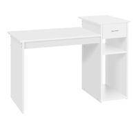 Yaheetech Bureau Informatique avec Tiroir 112 x 50 x 82 cm Table d'étude Modern pour Ordinateur Poste de Travail Informatique à Domicile Chambre Blanc